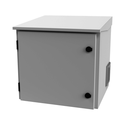 Gabinete de Exterior con Rack de 19" de 9UR con Ventiladores y Termostato, Se envía el Gabinete armado, (Montaje a poste o torre se vende por separado).