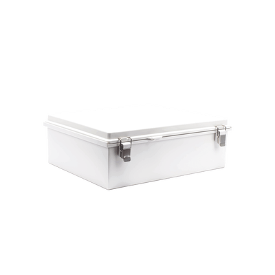 Gabinete de Plástico ABS, Uso en Intemperie IP66 (350 x 460 x 160 mm) Cierre por Broche Inoxidable y Permite Cerrado con Candado y Llave (Perno 5mm) No Incluido