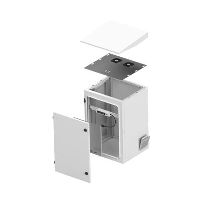 Gabinete de Exterior con Rack de 19" de 16U con Ventiladores y Termostato, Se envía el Gabinete Armado. (Montaje a poste o torre se vende por separado). - Image 5