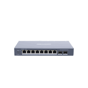 Switch Gigabit PoE+ / Administrable / 8 Puertos Gigabit PoE+ / 2 Puertos SFP / Configuración Nube Hik-Partner Pro / Modo Extendido hasta 300 Metros / 110 W