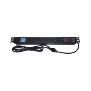 Tomacorriente Horizontal (PDU) de 6 contactos (NEMA 5-15R) + 2 USB para instalación en Rack de 19", 1UR, 125 Vca/ 15 A (THE0040091001001)