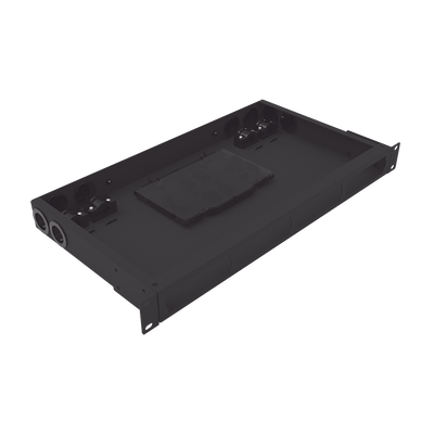 Distribuidor de fibra óptica vacio 19in, Acepta 4 placas Acopladoras de Linkedpro, hasta 24 fibras, 1UR, Incluye charola de empalme - Image 2