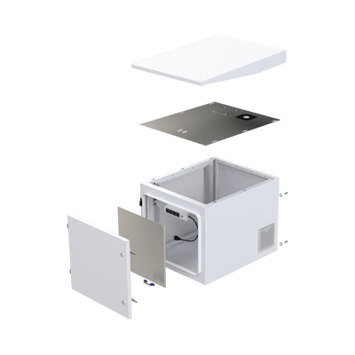 Gabinete PROFUNDO hasta 705 mm de profundidad, de Exterior de 9UR con Ventiladores y Termostato, Se envía el Gabinete Armado, (Montaje a poste o torre se vende por separado). - Image 5