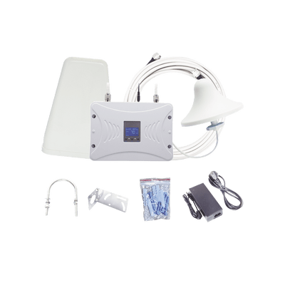 Kit Amplificador de Señal Celular 4G LTE, 3G y Voz. Funciona con Todos los Operadores. Soporta Múltiples Dispositivos y Tecnologías. Hasta 900 m² de Cobertura