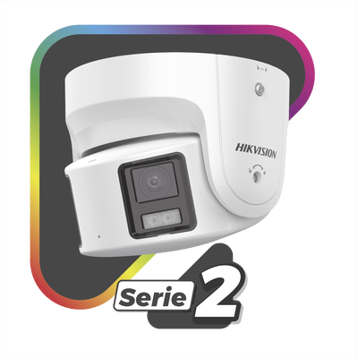 [ PROTECCIÓN ACTIVA ] Turret IP Panorámica 8 Megapíxel / 2 Lentes 4 mm (180°) / Imagen a Color 24/7 (ColorVu) / PoE / WDR 130° / IP67 / ACUSENSE / Luz Estroboscópica y Alarma Audible / 30 mts Luz Blanca / Micro SD - Image 2