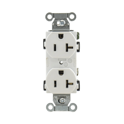 Contacto Dúplex 20 A, 125 V,  2 Polos, 3 Hilos, Cableado Posterior y  Lateral, Color Blanco (Nema 5-20R). - Image 2