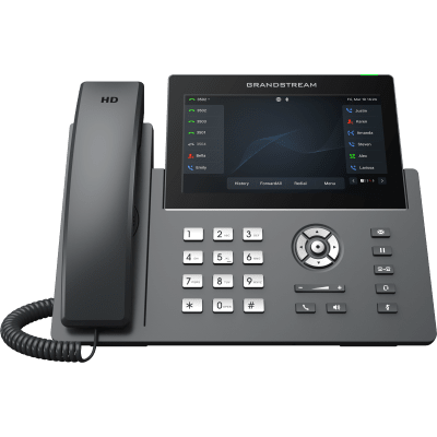 Teléfono IP Wi-Fi, Grado Operador, 12 líneas SIP con 6 cuentas, pantalla táctil 7", puertos Gigabit, Bluetooth, PoE, codec Opus, IPV4/IPV6 con gestión en la nube GDMS - Image 2