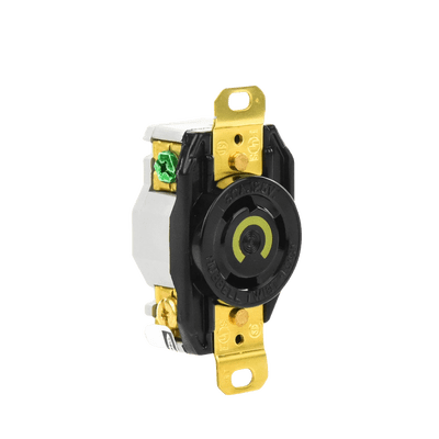 Receptáculo de Media Vuelta Industrial 30 A 125 V CA 2 Polos 3 Hilos (Nema L5-30R) Color Negro. - Image 2