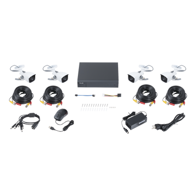 KIT TurboHD 1080p / DVR 4 canales / 4 Cámaras Bala de Metal / H.265+ / 1 Fuente de Poder Profesional / Accesorios de Instalación - Image 3