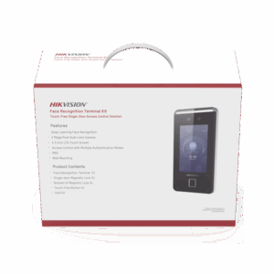 Kit de Control de Acceso TODO INCLUIDO con Lector de Rostros, QRs , Tarjetas y Huellas / 3,000 Rostros / Compatible con App Hik-Connect / Videoportero / Incluye Electroimán  Botón de Salida y Montajes Z y L para imán / HIK-IA