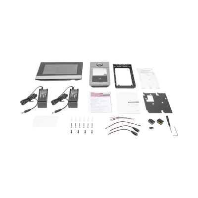 Kit de Videoportero IP PoE Estandar con llamada a App de Smartphone (Hik-Connect) / Apertura con Tarjeta MIFARE / Frente de calle IK08 & IP65 / Soporta 2 puertas