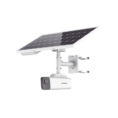 Kit Solar IP All in One / Cámara Bala ColorVu 4 Megapixel / Lente 4 mm / Panel Solar / Batería de Respaldo de Litio 23.2Ah (Hasta 24 Días) / Conexión 4G / Accesorios de Instalación