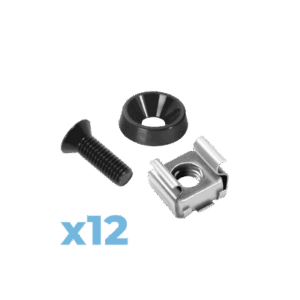 Juego de 12 Tornillos con 12 Arandelas y 12 Tuercas Enjauladas para Rack Linkedpro