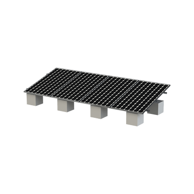 Kit Montaje para 4 Módulos de 30-35 mm espesor / Riel No.8 / Vel. de Viento Máx. 136km/h / Ajustable 20° a 45° / 5400mm Longitud