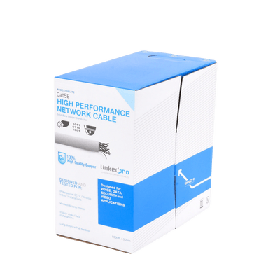 Bobina de cable de 305m, (1000 ft), Cat5e, 24 AWG, color Gris, UL, para aplicaciones en videovigilancia, redes de datos. Uso Interior - Image 2