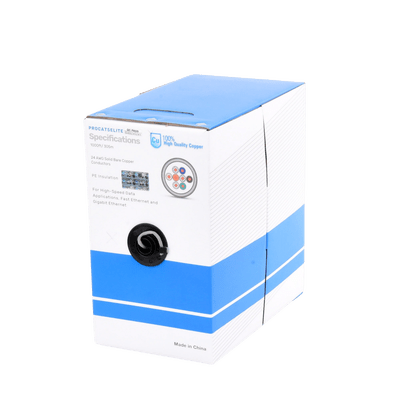 Bobina de cable de 305m, (1000 ft), Cat5e, 24 AWG, color Gris, UL, para aplicaciones en videovigilancia, redes de datos. Uso Interior - Image 4