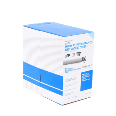 Bobina de cable de 305m, (1000 ft), Cat5e, 24 AWG, color Gris, UL, para aplicaciones en videovigilancia, redes de datos. Uso Interior - Image 3