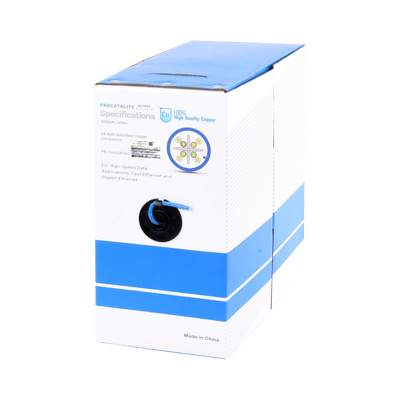 Bobina de cable de 305 metros Cat6, CM, 24 AWG, Alto Rendimiento, ETL, UL, color azul, super flexible, para aplicaciones de videovigilancia, video HD, y redes de datos. Uso interior - Image 2