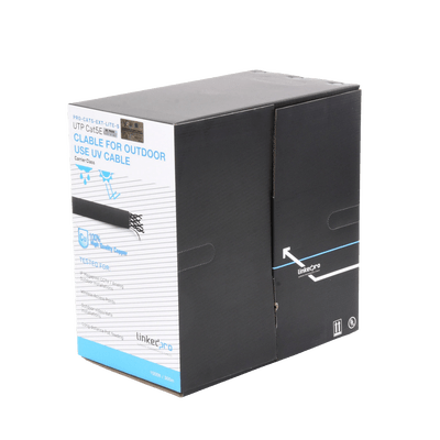 Bobina de cable de 305 m, Cat5e, color negro, sin blindar, para aplicaciones de videovigilancia, redes de datos. Uso en intemperie - Image 2