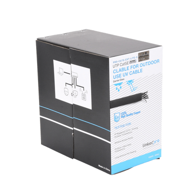 Bobina de cable de 305 m, Cat5e, color negro, sin blindar, para aplicaciones de videovigilancia, redes de datos. Uso en intemperie - Image 3