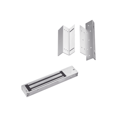 Kit para control de acceso incluye Chapa magnética de 600Lbs / Montajes L y Z