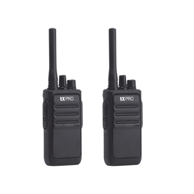 Par de radios analógicos, listos para utilizarse, operan en UHF 400-470 MHz de 2 watts de potencia. ¡PRECONFIGURADOS!
