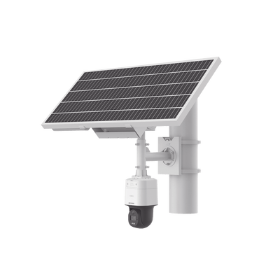 Kit Solar IP All in One / Cámara PT ColorVu 4 Megapixel / Lente 4 mm / Panel Solar / Batería de Respaldo de Litio 23.2Ah (Hasta 24 Días) / Conexión 4G / Accesorios de Instalación