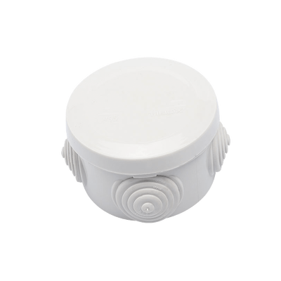 Caja Derivación-Conexión de Plástico Circular con 4 Glándulas de Goma (70 diámetro X 48 alto mm). Para Instalaciones Comerciales,  Residenciales e Industriales. Cerrado a Presión.