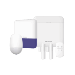 (AX PRO) KIT de Alarma AX PRO / Incluye: 1 Hub con bateria de respaldo / 1 Sensores PIR / 2 Contactos Magnéticos / 1 Control Remoto / 1 Sirena Inalambrica Exterior / WiFi / Compatible con Hik-Connect P2P