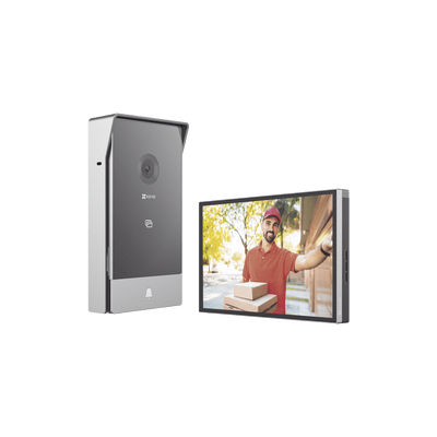Videoportero IP Conexión a 2 Hilos / Con Monitor Wi-Fi para Interior / Frente de Calle  IP65 Uso En Exterior Debe Tener Protección / Cámara 3 Megapíxel / Llamada a la App / Apertura remota  / Soporta 2 Puertas / Ranura para Mic