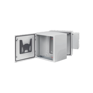 Gabinete Industrial ProTek de Puerta Sólida, Con Aire Acondicionado de 2000 BTU, Protección NEMA Tipo 4/12; IP66; IK10, Abatible, Fabricado en Acero, 12 UR, Color Gris Claro