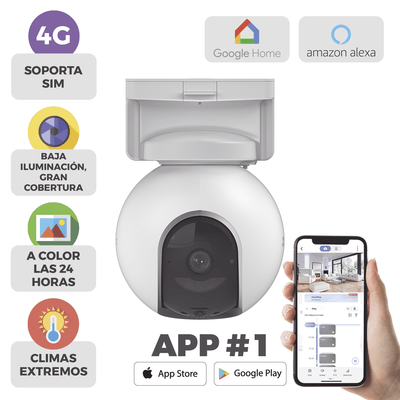 Camara de Batería Recargable  / 4G Multicarrier /  Compatible con Panel Solar CS-CMT-SOLARPANEL-E conector Tipo C / Seguimiento Inteligente / Visión Nocturna a Color / Detección humana  / Exterior Con Potección - Image 2