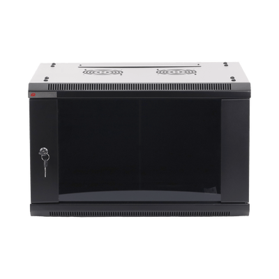 Gabinete PRECISION, Con Puerta de Cristal Templado, de 19in, 6UR, 450mm de Profundidad, Color Negro
