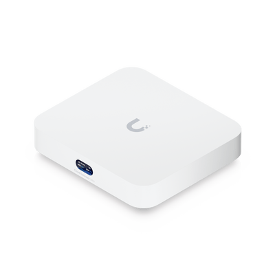 UniFi Cloud Gateway, Router multiWAN para balanceo/failover / Integra UniFi Network para administrar hasta 30 dispositivos UniFi, (1) puerto WAN 1/2.5 GbE y (4) puertos LAN GbE