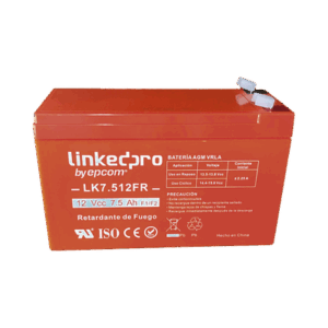 Batería 12 V / 7.5 Ah / UL / Tecnología AGM / Vida útil promedio de 5 años / Retardante a la Flama / Para equipo electrónico, Alarmas de Intrusión / Incendio/ Control de acceso / Video Vigilancia / Incluye adaptad