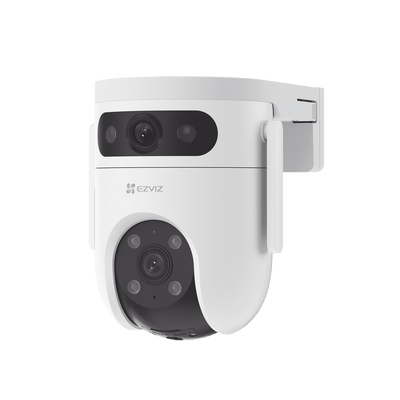 Cámara PT Doble Lente / 10 Megapixel (5MP+5MP) / IA Detección Humana y Vehiculo / Vision Nocturna a Color / Sirena y Luz Estroboscópica / Vista Simultánea de Cámara PT y Cámara Fija / Protección IP65 / Audi