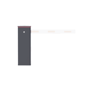 Barrera Vehicular Izquierda / Soporta Brazo de Hasta 5.5 m / Final de Carrera Ajustable por Programación / Movimiento Fluido / Diseño Elegante Color Gris / Con Corona Led Semaforizada