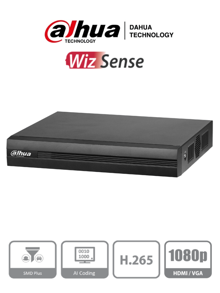 DAHUA XVR1B16-I -DVR de 16 canales 1080p Lite WizSense y Cooper-I. Compatible con H.265+, admite hasta18 canales IP y 8 canales con SMD Plus. Búsqueda inteligente personas y vehículos, codificación eficiente y SmartAudio#WizSense #DAHQ1M #LF#VolDH