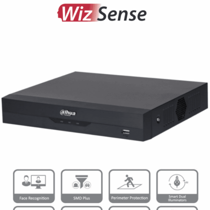 DAHUA XVR5104HS-I3 - DVR de 5MP Lite con WizSense. Soporta 4 canales + 2 IP o hasta 6 canales IP. Reconocimiento facial y protección perimetral en 1 canal, incluye SDM Plus, codificación H.265+, y funciones para IoT & POS. 1 puerto SATA #HDCVI9.0 #5MP