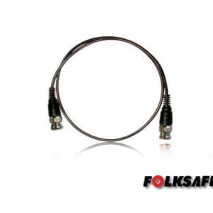 CABLE DE VIDEO BNC60 FOLKSAFE, COAXIAL DELGADO COLOR NEGRO, COMPATIBLE CON TECNOLOGÍAS ANÁLOGAS Y HD, 60CM DE LARGO CON CONECTORES BNC DE MACHO A MACHO, IDEAL PARA CONECTAR DVR A CÁMARA