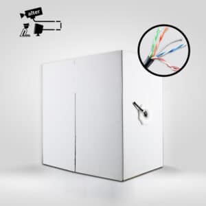 CABLE UTP CAT5E MAXICABLE NEGRO RECUBRIMIENTO DE COBRE CCA 305 MTS PARA APLICACIONES DE CCTV Y REDES DOMESTICAS, CUBIERTA PVC