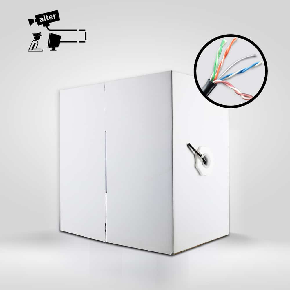 CABLE UTP CAT5E MAXICABLE NEGRO RECUBRIMIENTO DE COBRE CCA 305 MTS PARA APLICACIONES DE CCTV Y REDES DOMESTICAS, CUBIERTA PVC