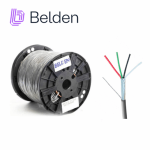 CABLE PARA SEGURIDAD Y SONIDO BELDEN 5502FE 0081000 FORRO PVC GRIS CMR RISER 4C/22AWG 4 CONDUCTORES CALIBRE 22 AWG MULTIFILAR 100% COBRE USO INTERIOR ESPECIAL PARA APLICACIONES SISTEMAS DE SEGURIDAD INTERCOMUNICADOR PA AUDIO ALTAVOZ CONTROLES CON LIMITACIÓN DE ENERGÍA ENTORNO RUIDOSO BOBINA 1000 PIES 305 METROS