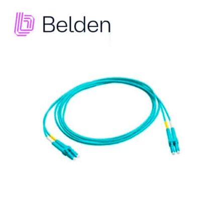 JUMPER DE FIBRA OPTICA BELDEN FP3SDSD003M FORRO PVC COLOR AQUA FLAMABILIDAD OFNR RISER TIPO DE FIBRA MULTIMODO OM3 50/125 MICRAS CONECTORES SC DUPLEX - SC DUPLEX LONGITUD 3 METROS APLICACIONES ADECUADAS ADECUADAS CENTROS DE DATOS SALAS DE EQUIPOS PRINCIPALES SALAS DE TELECOMUNICACIONES Y ÁREAS DE TRABAJO USO INTERIOR