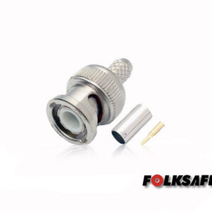 CONECTOR PARA CRIMPEAR BC59 FOLKSAFE BNC MACHO(CONECTOR, PIN DE COBRE Y ANILLO) PARA CRIMPEAR EN CABLE COAXIAL RG59, MEDIDAS DEL CONECTOR 13.9 X 24.8 MM, REQUIERE PINZA PARA COMPRESION CBAH1ENS03
