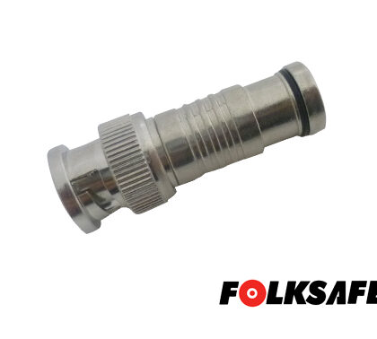 CONECTOR FOLKSAFE RG59 COMPRESION BNC MACHO, DISEÑADO PARA RÁPIDA CONEXIÓN, REQUIERE PINZA PARA COMPRESION CBAH1ALT01, UTILIZAR CABLE COAXIAL RG59, MEDIDAS DEL CONECTOR 14.5 X 42 MM