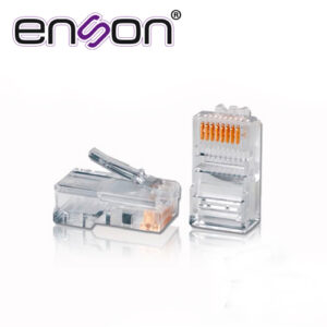 CONECTOR RJ45 PARA CABLE UTP CAT5E ENSON RJ45-CAT5E DE 8 PINES, VELOCIDAD DE HASTA 100MBPS
