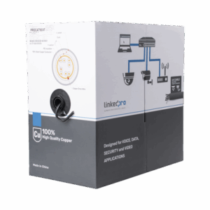 Bobina de cable de 305 m, Cat5e , FTP, blindado, color negro, UL, para aplicaciones en video vigilancia, redes de datos. Uso en Intemperie