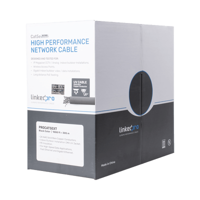 Bobina de cable de 305 m, Cat5e , FTP, blindado, color negro, UL, para aplicaciones en video vigilancia, redes de datos. Uso en Intemperie - Image 4