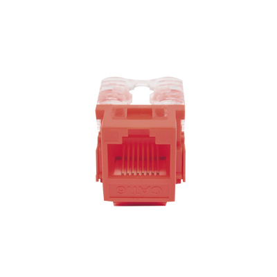 Módulo Jack Keystone Cat6 con terminación 110 (Punchdown) para faceplate - Color Rojo - Image 2